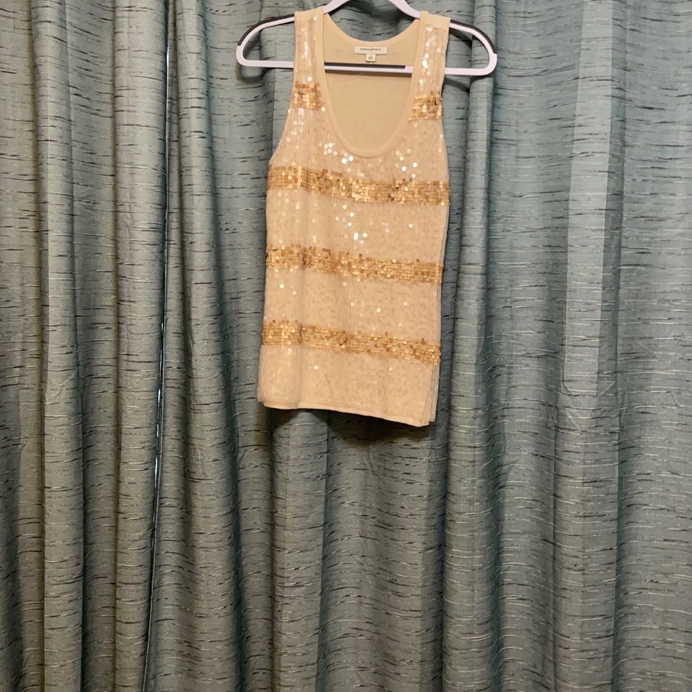 Banana Republic sequined cream shirt